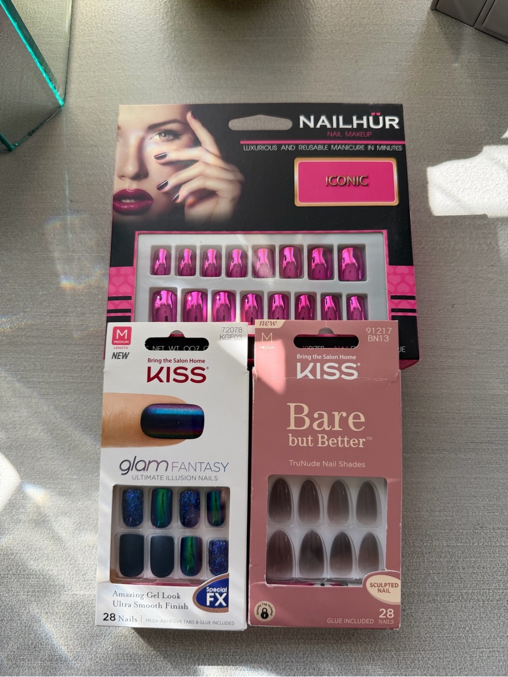 Set of 3 Press on Nail kits